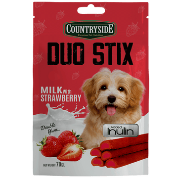 Taiyo Countryside Milk with Strawberry Duo Stix Dog Treats